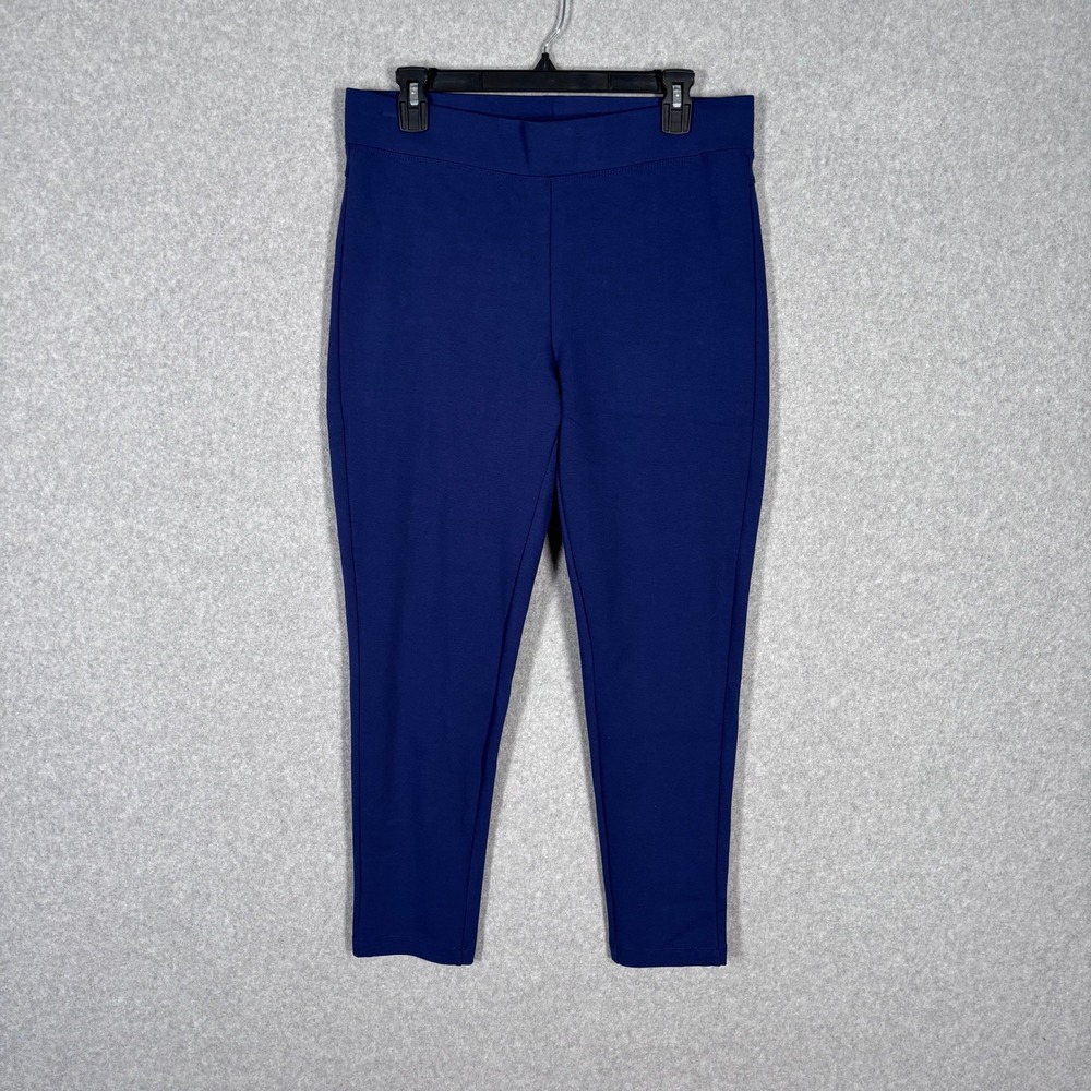 Slimming Options Ponte Knit Pants XL Navy Ankle‎ Skinny Elastic Waist Comfort